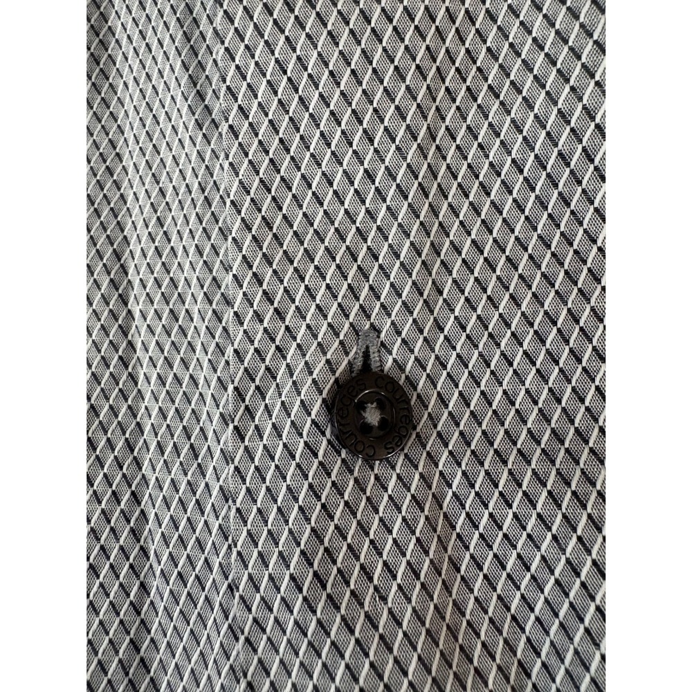 Courreges  Mens Grey Geometric Diamond Button Down Shirt Size 42 L - Picture 4 of 9